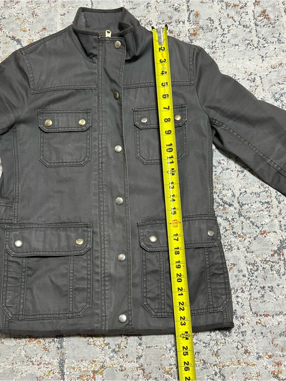 J. Crew Relaxed Boyfriend Field Jacket Olive Green Utility gold Buttons XS - Picture 8 of 13